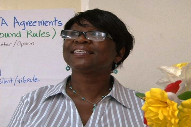 Facilitator of the Sisters Informing Sisters about Topics on AIDS (SISTA) in Nevis Ms. Eldina Farrell of the Ministry of Health’s Health Promotions Unit